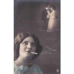 Žánrová pohlednice č. 583 (cigareta)