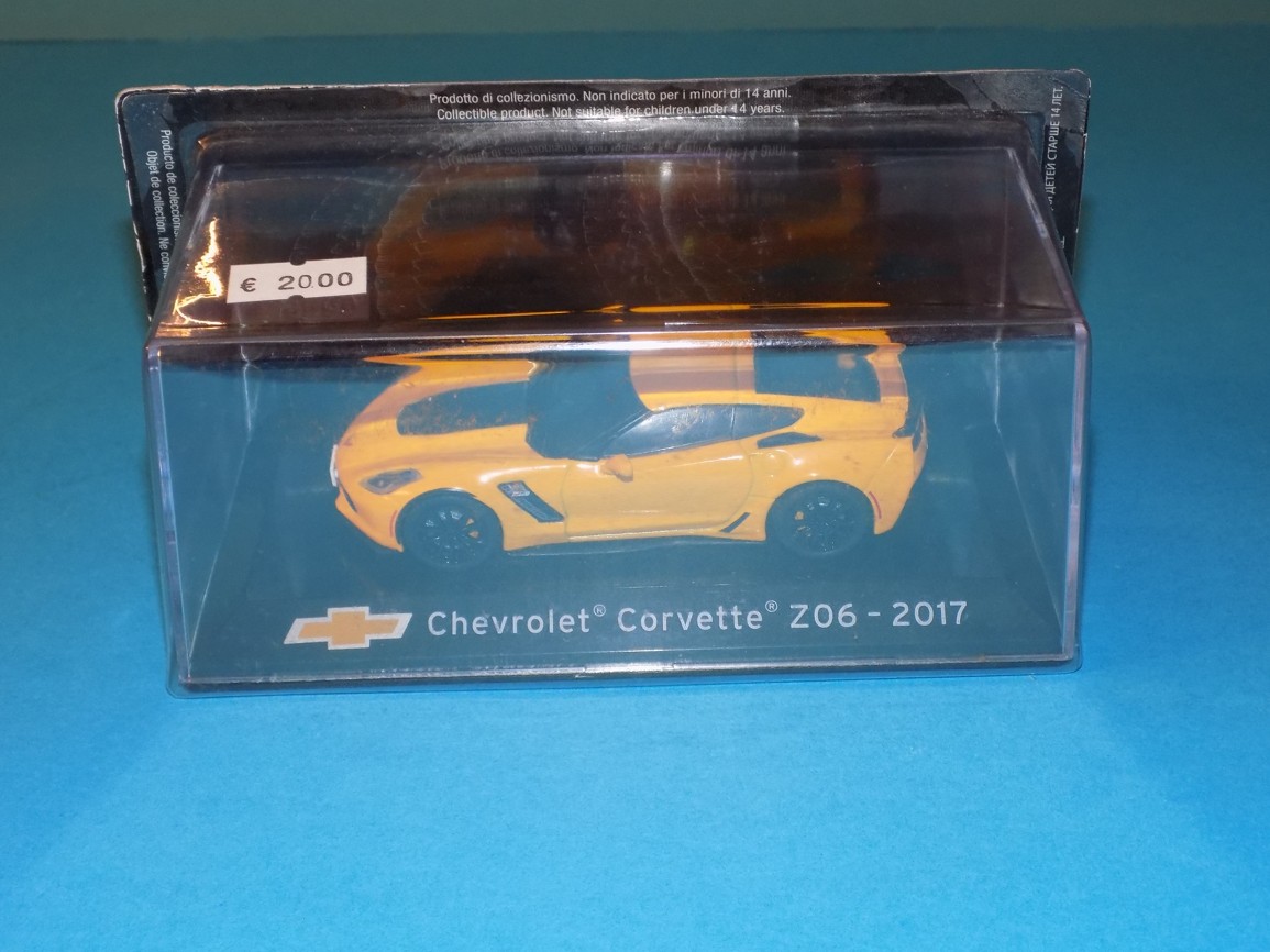 Altaya 1/43 Chevrolet Corvette Z06 2017 Jaune - Modèle Réduit Diecast PF53