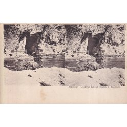 Stereofotografie  Japonsko jeskyně bohyně Benten v Enošimě