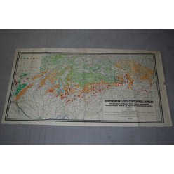 Mapa Zastúpenie drevín v lesoch Československej republiky - Slovensko