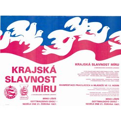 Plakát A1 - Krajská slavnost míru Brno Líšeň 1987
