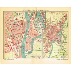 Mapa Stettin und Umgebund - Štětín a okolí